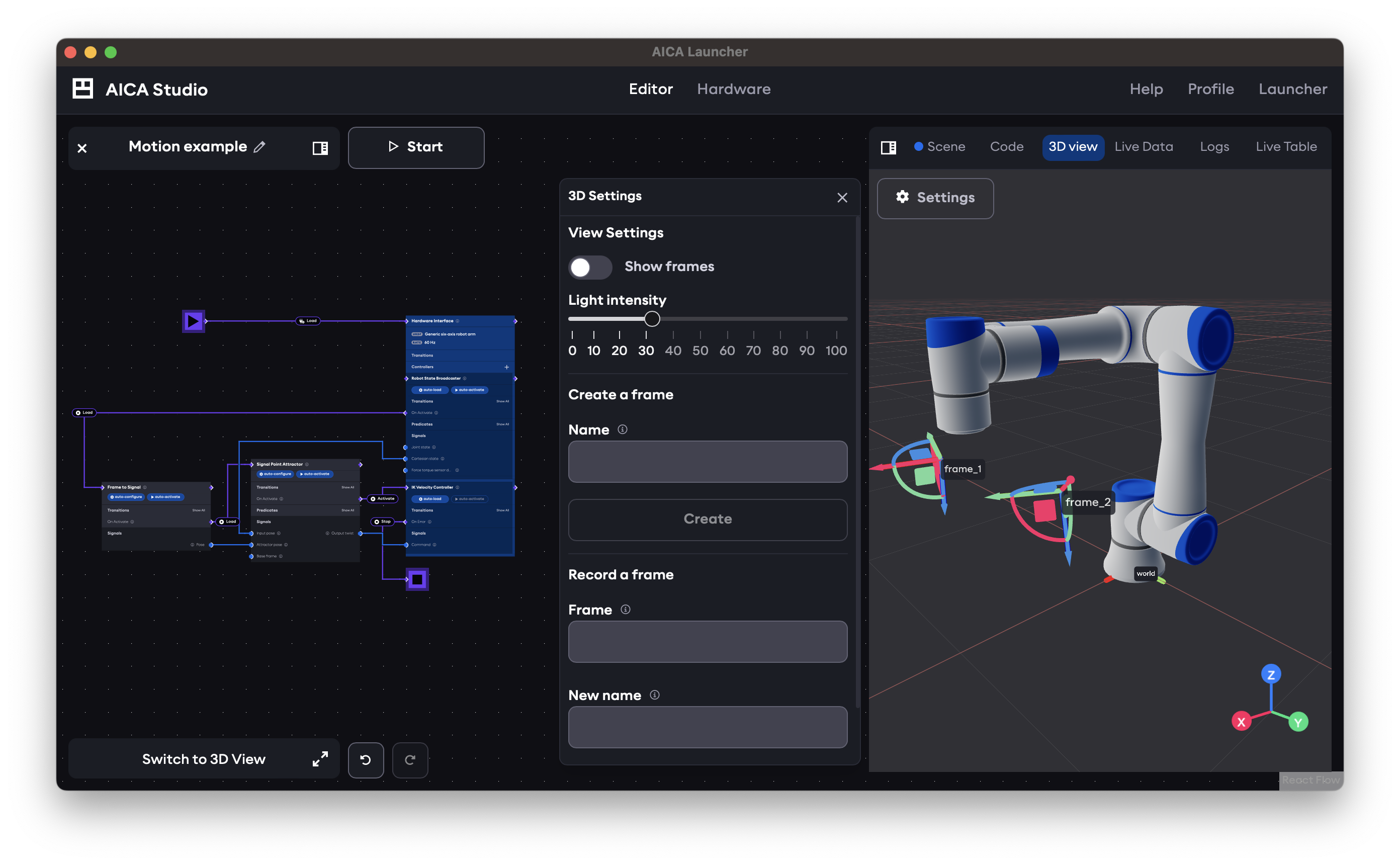 aica-studio-3d-view-tab-settings